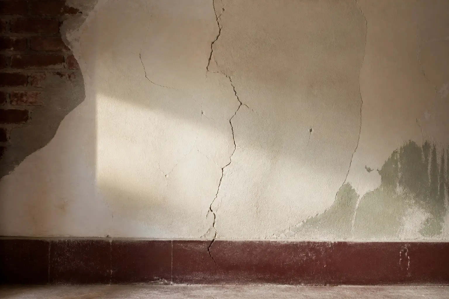 Mur intérieur fissuré d’une maison mal isolée, illustrant un pompe à chaleur piège à éviter en rénovation